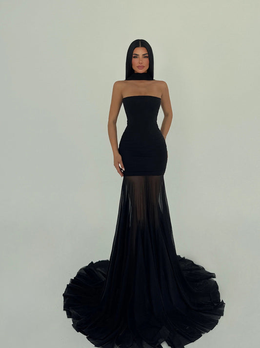 Black Sheer Mermaid Gown